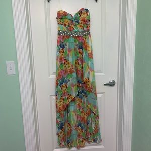 Floral High-Low formal gown